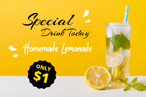 Special Drink Homemade Lemonade Sign Template