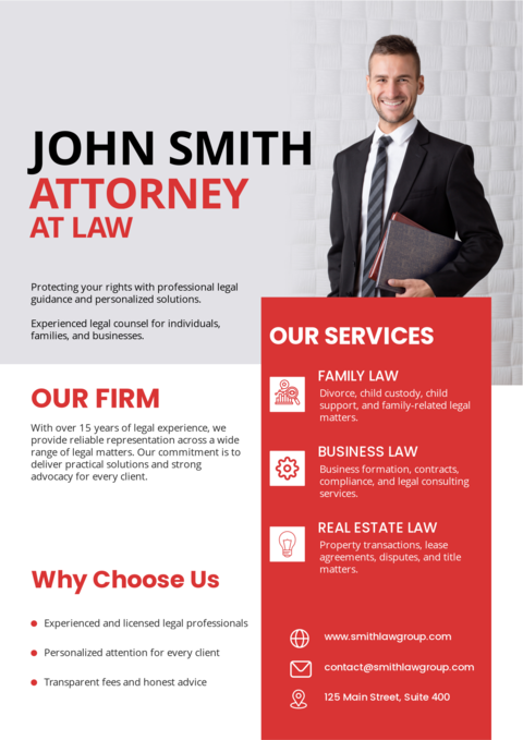 Personal Attorney Professional Services Sign Template