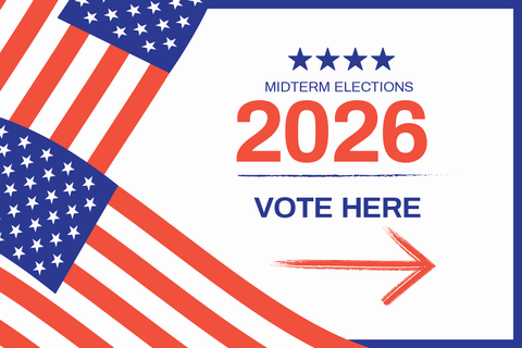Vote Here Directional Election Sign Template