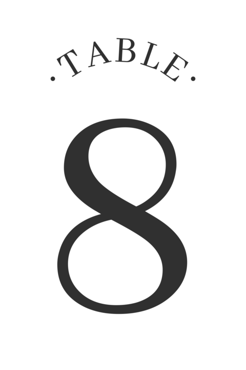 Minimalist Table Number Sign Template