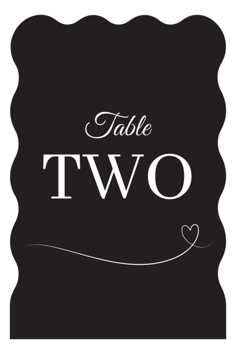 Elegant Scalloped Table Number Sign Template
