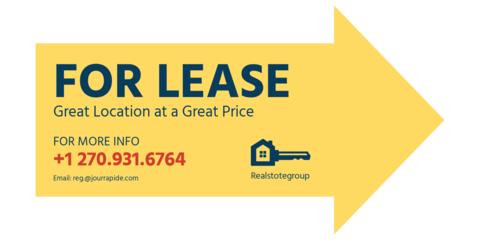 Yellow Arrow For Lease Sign Template