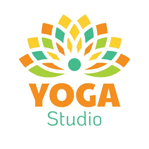 Yoga Studio Logo With Colorful Lotus Flower Sign Template