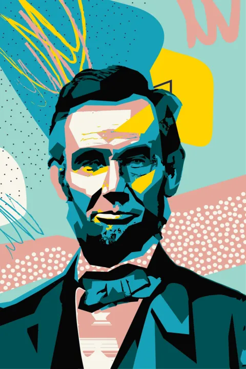 Abraham Lincoln Colorful Artistic Abstract Portrait Template