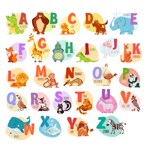Playful Zoo-Themed Alphabet for Kids Sign Template