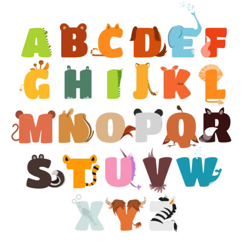 Colorful Animal-Themed Alphabet Sign Template