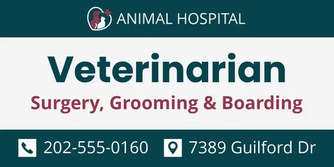 Cat and Dog Heart and Cross Vet Care Hospital Sign Template