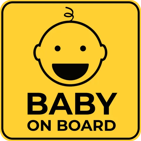 Square Baby on Board With Smiling Child Sign Template