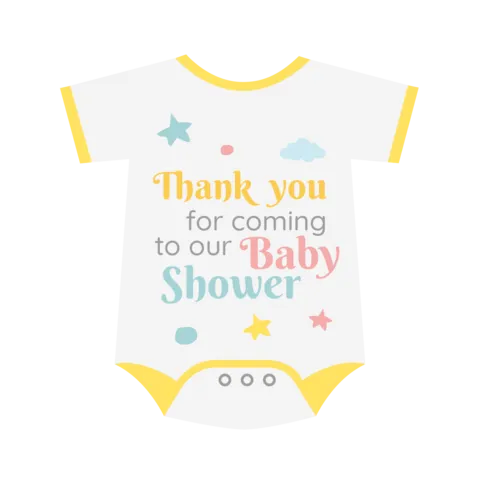 Baby Bodysuit With Stars Baby Shower Template