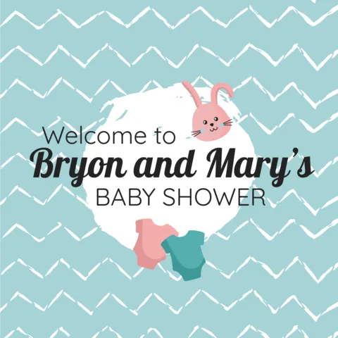 Blue Welcome to Twins Baby Shower Quote Sign Template