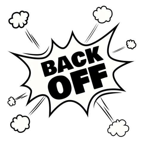 Black and White Comic Pop Art With Back Off Text Template
