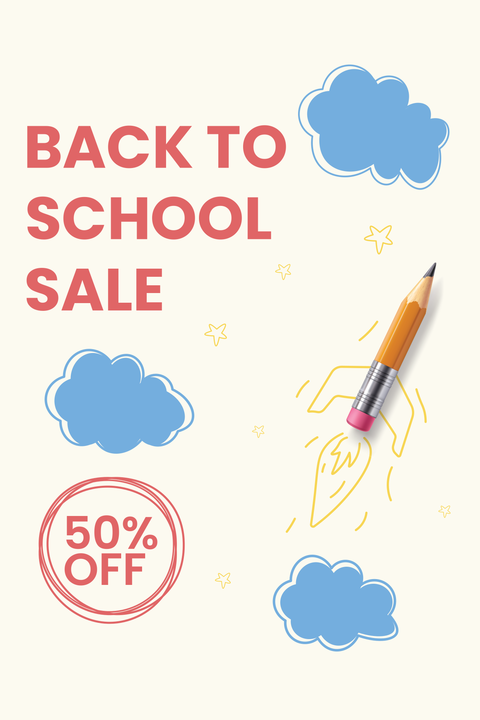 Back to School Sale Discount Sign Template