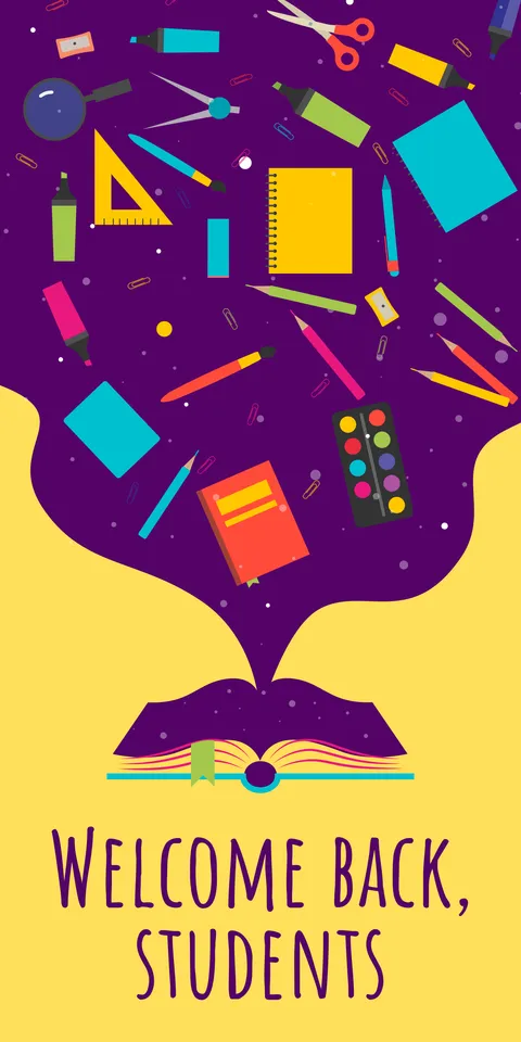 Open Book to Universe Back to School Sign Template
