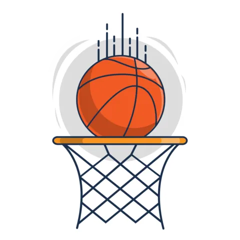 Basketball Going Through a Hoop Clip Art Template