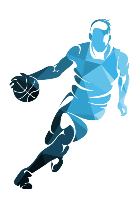 Basketball Player Dribbling a Ball Sports Template