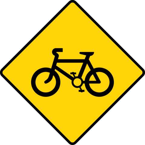 Bicycle Lane Yellow Sign Template