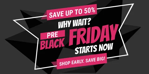 Pink and White Pre Black Friday Sales Sign Template