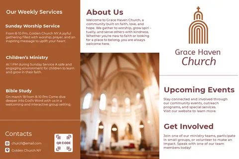 Community-Focused Informational Church Sign Template