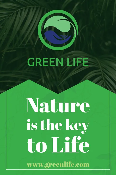 Green Planet With Leaves and Water Symbol Sign Template