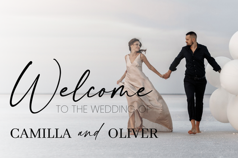 Photographic Wedding Welcome Sign Template