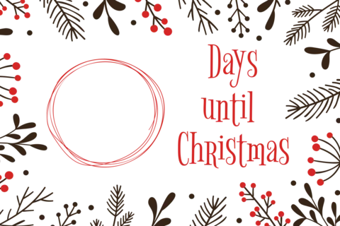 Floral Christmas Countdown Sign Template