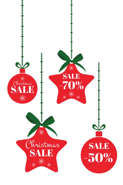 Red Christmas Ornaments for Sale Campaigns Sign Template
