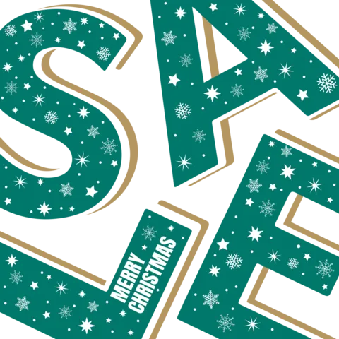 Oversized Green Letters Christmas Sale Sign Template