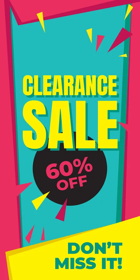Colorful 60% Off Clearance Sale Sign Template