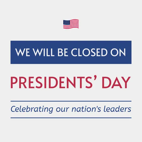 Professional Closed on Presidents' Day Template