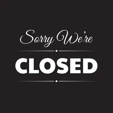 Black-White Minimalistic Closed Sign Template