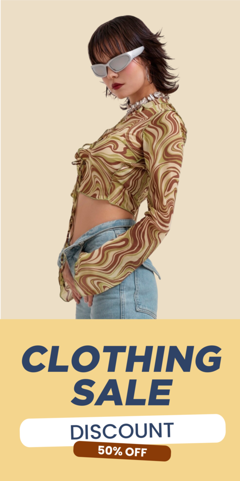 Fashionable Clothing Sale Sign Template