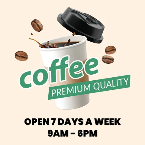 Creative Premium Quality Coffee Sign Template