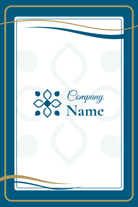 Blue and Gold Playing Cards Template