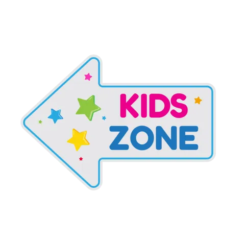 Colorful Kids Zone Directional Arrow Pointing Left Template