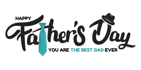 Father's Day Quote With a Tie and Hat Sign Template