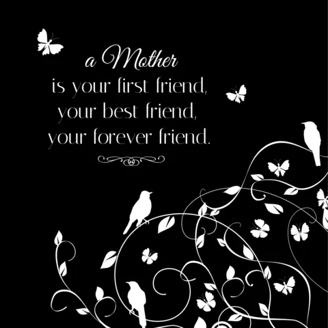 Birds and Butterflies in a Bush Mother's Day Sign Template