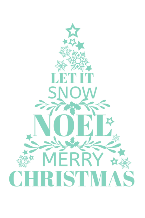 Let It Snow Christmas Tree Shaped Holiday Template