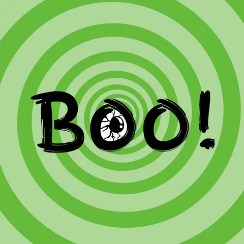 Green Spiral Halloween Sign Template