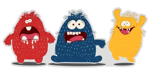 Three Funny Monsters Halloween Sign Template