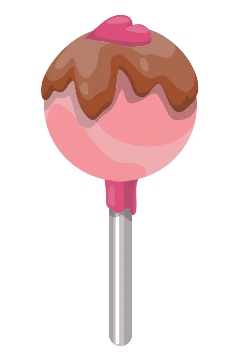 Illustrated Pink and Brown Lollipop Sign Template
