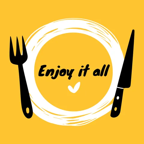 Plate and Cutlery Enjoy It All Food Sign Template