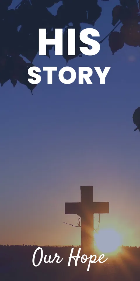 His Story Our Hope A Cross Against a Sunset Template