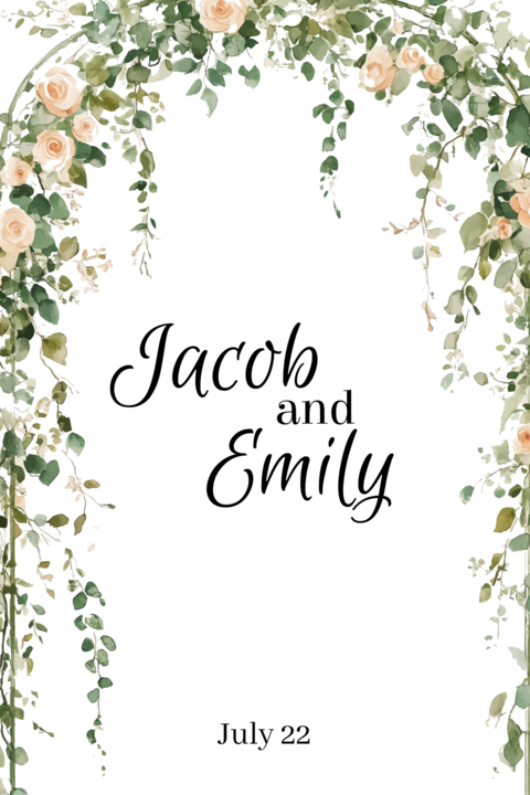 Garden Arch Wedding Welcome Sign Template