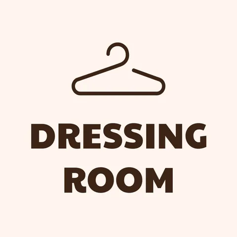 Plain Background Clothes Hanger Icon Dressing Room Template