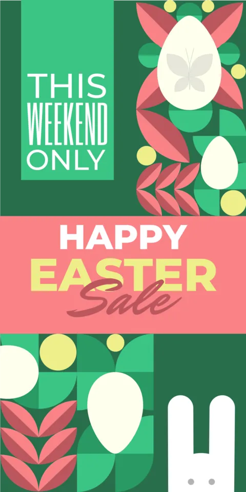 Red and Green Easter Sale Sign Template