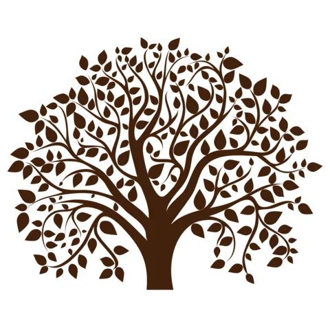 Large Tree With Ornate Leaves and Branches Nature Template