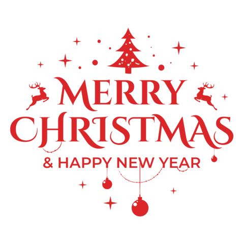 Red Font Merry Christmas Sign Template