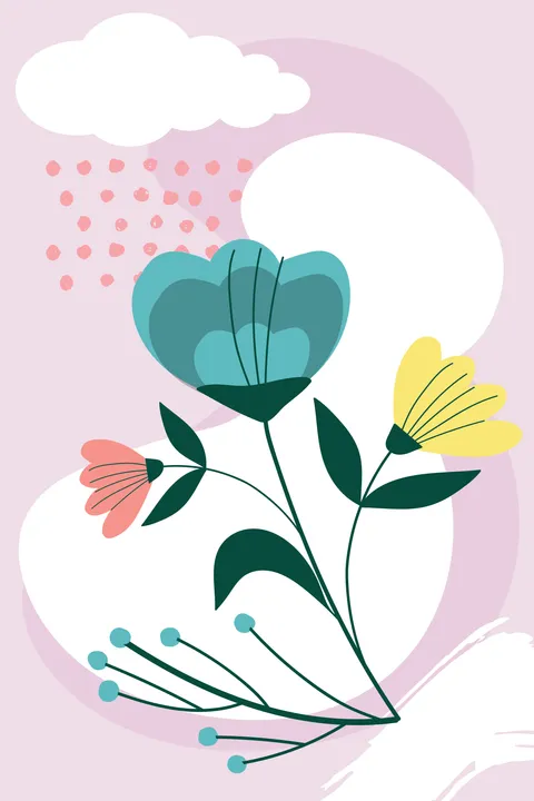 Artistic Pastel Colored Flower Sign Template