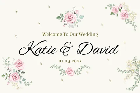 Pink Floral Welcome to Our Wedding Sign Template