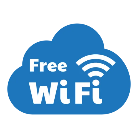 Blue Cloud Free WiFi With Signal Icon Sign Template